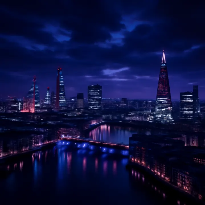 London skyline at night
