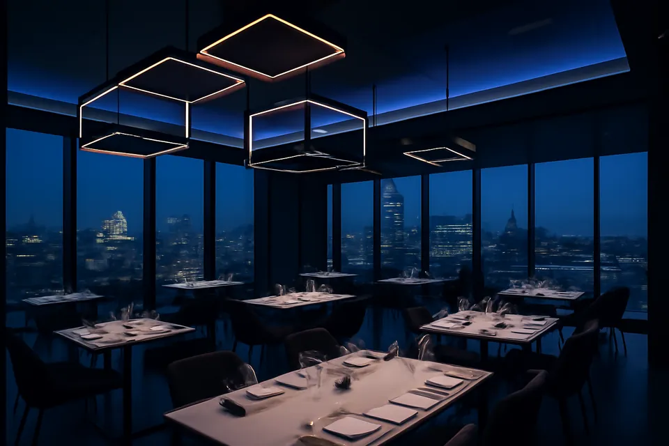 Zenith Dining restaurant overlooking London